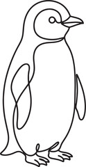 Line drawing of a penguin standing upright © Sumon90cs