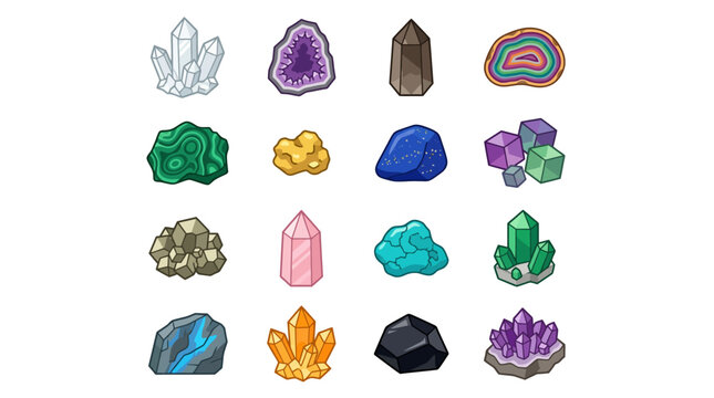 Colorful crystal mineral stones.
