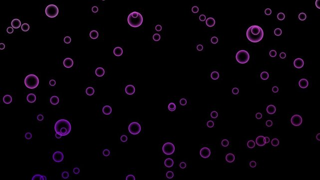 abstract bubbles on black background animation
