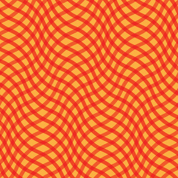 Padr&atilde;o abstrato psicod&eacute;lico de linhas onduladas laranjas e vermelhas