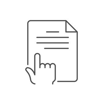 Text reading line outline icon