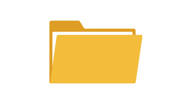 Yellow folder with open pages 3d rendering on white background