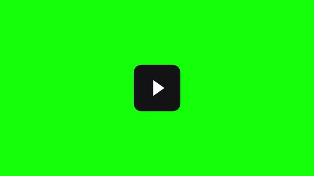 Play and Pause Button Icon Animation on Green Screen