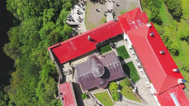 Monastery drone view, Konitsa, moni Stomiou, Epirus Region, Greece