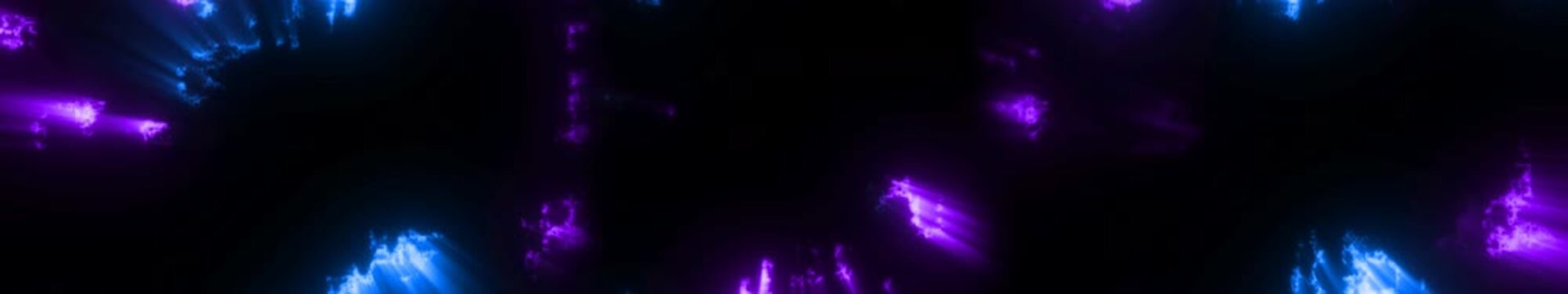 Violet and Blue Light Rays on Dark Abstract Background with Neon Energy Beams