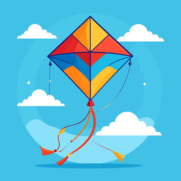 Colorful kite flying in the air.