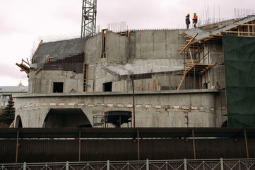 Naklejka premium Construction of an Orthodox church