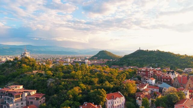 Plovdiv City Bulgaria Golden Hour