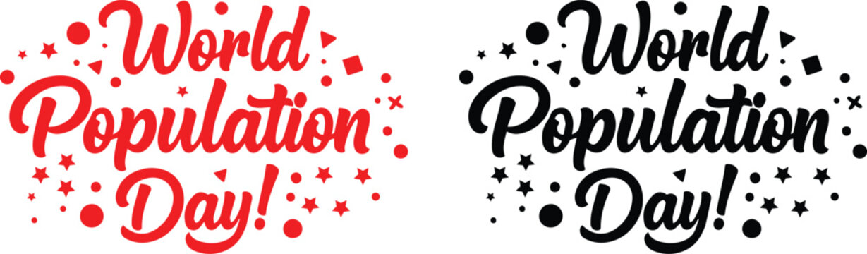 World population day awareness logos
