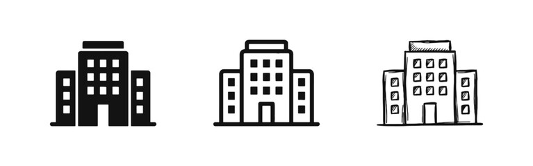 Naklejka premium Office building icon for business corporate headquarters and urban architecture