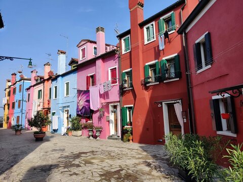 narrow street in burano