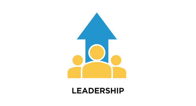 Leadership Icon With People Figures And House Shape Flat Vector Graphic
