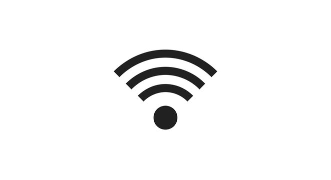 Wifi signal icon on a white background simple black silhouette