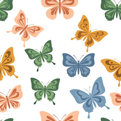 Colorful butterflies on white background 2. © Yupi
