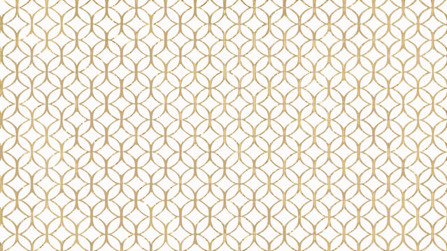 Interlocking oval pattern with a repeating geometric grid a golden vector illustration on a white background gold colored minimal minima design decorative