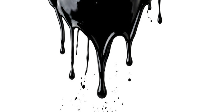 Black Glossy Liquid Paint Dripping Effect PNG &mdash; Efek Tetesan Cat Hitam Mengkilap PNG Transparan