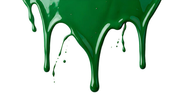 Green Glossy Liquid Paint Drip Isolated PNG &mdash; Tetesan Cat Cair Hijau Mengkilap PNG Transparan