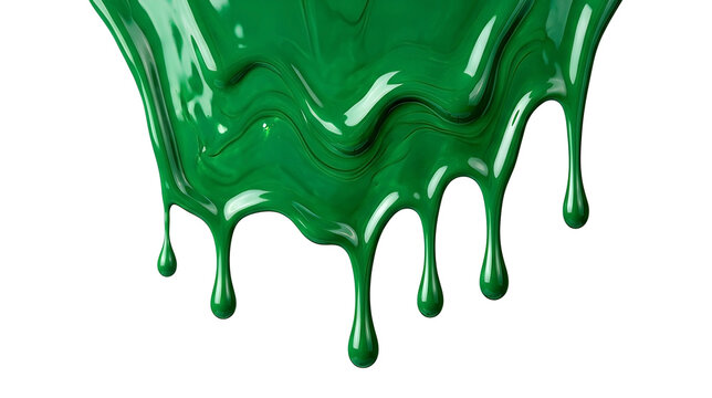 Abstract Green Glossy Paint Splash Drip PNG &mdash; Cipratan Cat Hijau Mengkilap Abstrak PNG Transparan