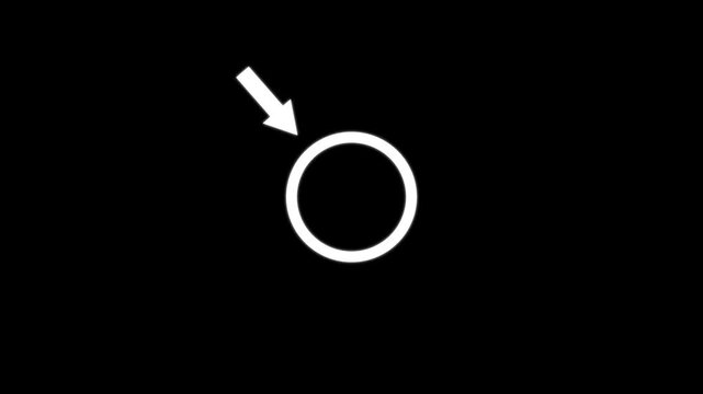 Arrow highlights white circle animation on a transparent background, Hand drawn arrow pointing circle animated.