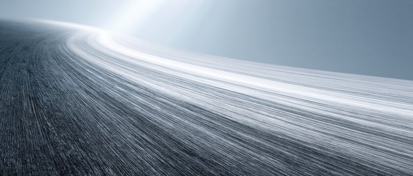 Curved road surface showing high speed motion effect