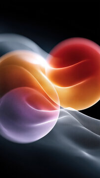 Abstract colorful digital illustration sphere glowing smooth gradient modern high fidelity