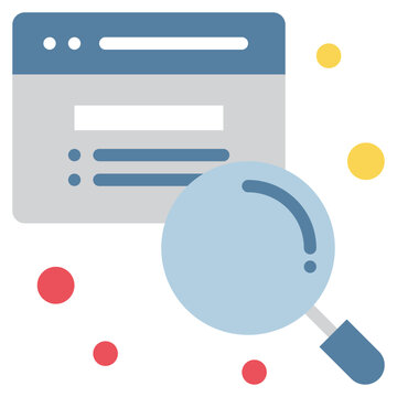 online webpage data search flat style icon