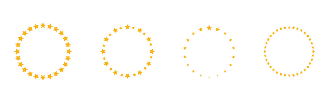 European Union stars symbol. Twelve stars isolated on white. Europe vector sign.  Europe flag symbol. EU circle signs. Eurozone symbols. EPS10.
