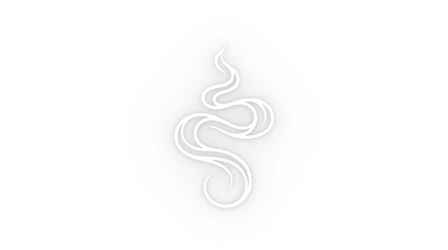 Abstract white smoke swirling on a clean white background.