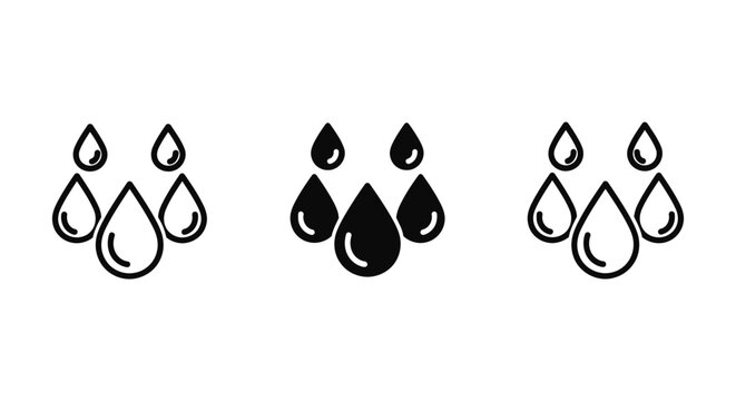 Vector illustration of a drop of oil and a drop of water with a casual summer pattern of fashion flip flop sandals, rubber slippers, and footprints