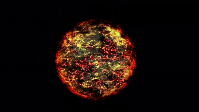 Glowing sun sphere with burning solar flares, fiery celestial star surface, intense orange and yellow heat energy ball for space documentary isolated on Transparent Background