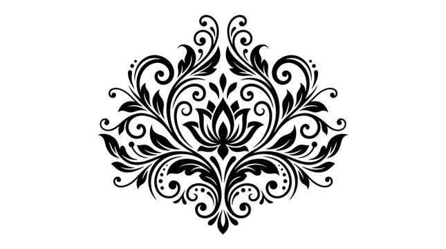Vintage floral vector ornament featuring abstract flowers leaves baroque scrolls and elegant seamless decorative border design