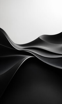 black and white abstract flowing waves