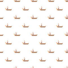 Gondolier standing on a gondola creating a repeating background pattern © nsit0108