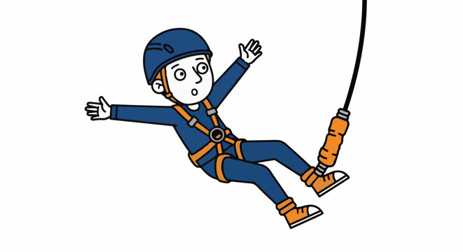 Excited child enjoying thrilling zip line adventure outdoors.