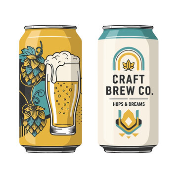 Two craft beer cans displayed side.