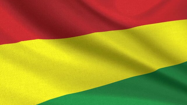 Seamless 3D video of the Bolivia flag fluttering in the wind looping