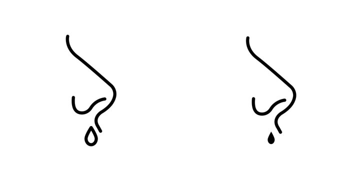 Stuffy nose icon on white background, editable stroke svg 10