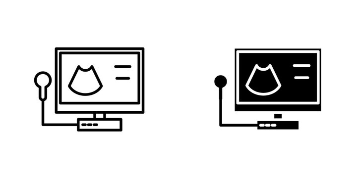 Ultrasonography icon on white background, editable stroke svg 10