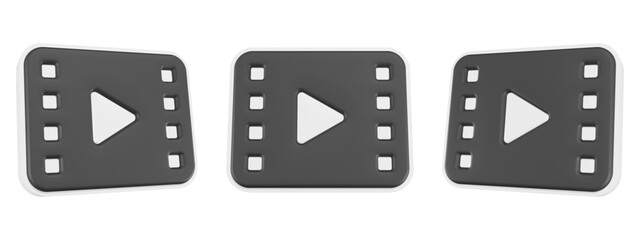 Fototapeta premium play movie icon 3D render. 