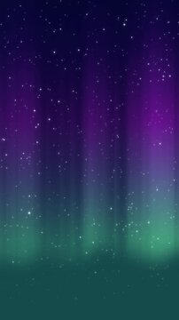 starry night sky with northern lights meditation motion background,aurora borealis nature landscape glowing and shiny stars vertical social media design element	