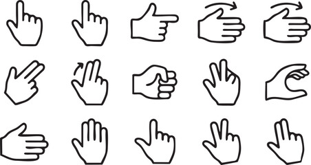 Fototapeta premium Hand gesture icons for user interface and navigation