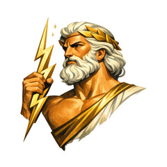 Obraz premium PNG Mythical god holding lightning