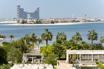 A view of the Palm Jumeirah with the Royal Atlantis, a full-service luxury resort in Dubai. UAE. It looks like giant Lego blocks that make up the structure. © Tanya Keisha