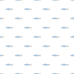 Fototapeta premium Small blue fish swimming in a repeating pattern, forming a aquatic background