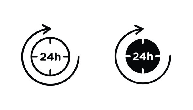 24 Hrs vecor icon set. Stock vector illustrator. EPS 10