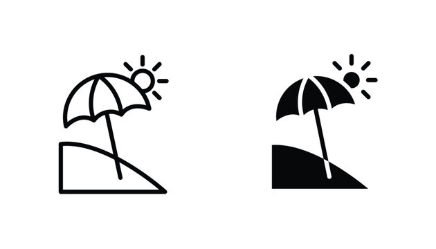 Beach vecor icon set. Stock vector illustrator. EPS 10