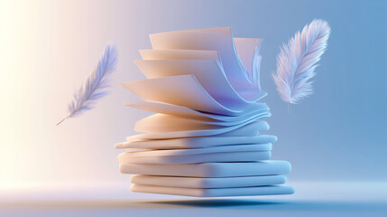Naklejka premium Soft Feather Abstract On White