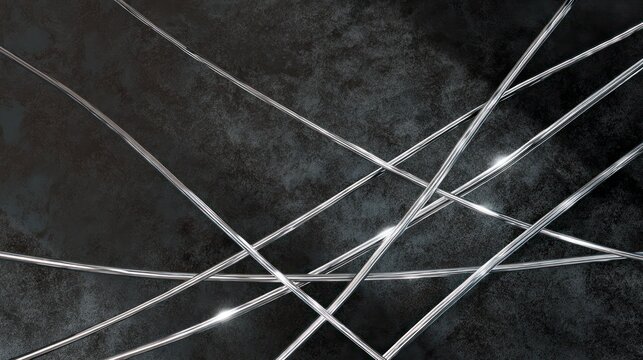 Abstract silver lines on transparent