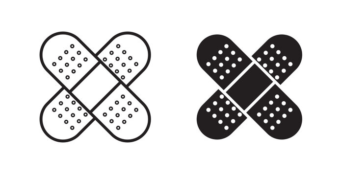 Band aid icon vector design illustrations. line and solid styles