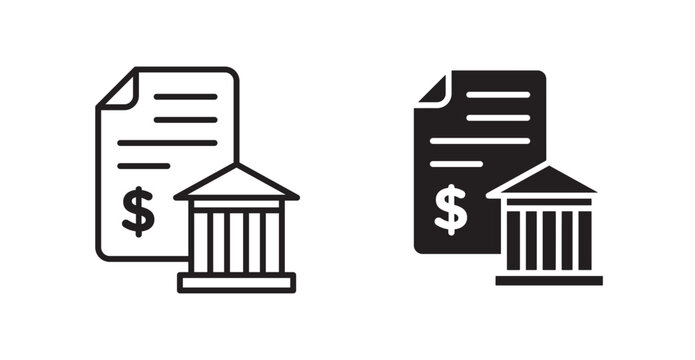 Bank statement icon vector design illustrations. line and solid styles